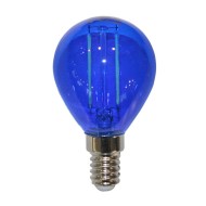 Διακοσμητική λάμπα led G45 Ε14 ισχύος 2W 230V μπλε δέσμης 330° ceramic filament σφαιρική