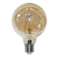 Διακοσμητική λάμπα led Globe μελί Ø95mm E27 ισχύος 6W 230V 2200k θερμό λευκό φως 600lm