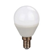 Λάμπα led σφαιρική Ε14 5W 230V 4000k ενδιάμεσο λευκό φως δέσμης 230° 450 lumen 30000h