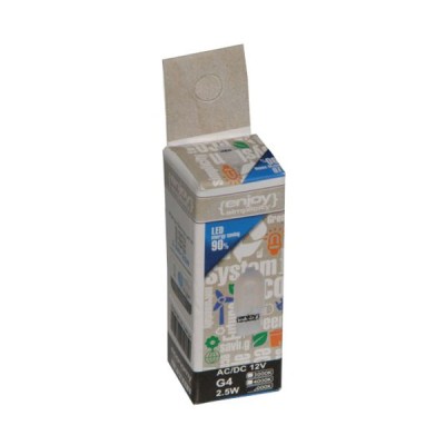 Λάμπα led G4 πλαστική 2,5W 12VAC/DC 3000k θερμό λευκό φως δέσμης 360° 160 lumen