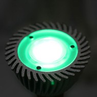 Λάμπα led ισχύος MR16 3W 12V AC/DC πράσινο φως ντιμαριζόμενη δέσμης 10° αλουμινίου ασημί