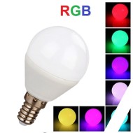Λάμπα smart led σφαιρική 4W E14 230V RGB +3000k εναλλαγής χρωμάτων με τηλεχειριστήριο