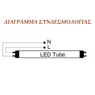 Λάμπα led τύπου φθορίου T8 120cm 18W 6200k ψυχρό λευκό φως 1800lm με τροφοδοσία στο 1 άκρο
