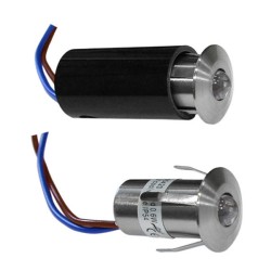 Φωτιστικό σποτ - ψείρα σατινέ χωνευτό 0.6W 40° 12V θερμό λευκό φως με 1led στεγανό IP54