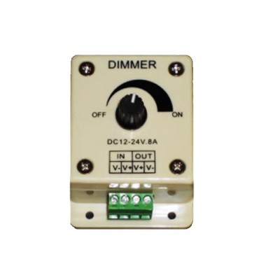 Χειροκίνητο dimmer LED μονόχρωμης ταινίας 12VDC(IN)/24V 8A 96W/192W