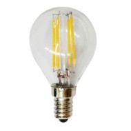 Λάμπα led filament σφαιρική Ε14 4W 230V 6500k ψυχρό λευκό φως 440 lumen 30000h