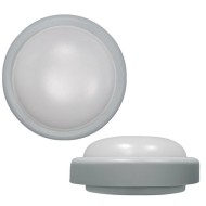 Led πλαφονιέρα γκρι 18W λευκό φως 4000k με κάλυμμα πολυκαρμπονάτ στεγανή IP44