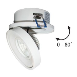 Led φωτιστικό χωνευτό κινητό 10W 6400k ψυχρό λευκό φως 800Lm 230V με cob δέσμης 60°