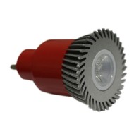 Λάμπα led ισχύος GU10 3W 230V πορτοκαλί  φως δέσμης 30° από αλουμίνιο