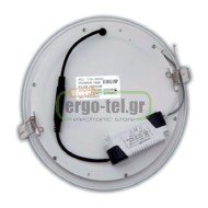 Led panel slim φωτιστικό χωνευτό 20W λευκό στρόγγυλο ψυχρό φως 6500Κ 230V 90lm/W