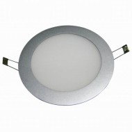 Led panel slim πλαστικό χωνευτό 14W ασημί στρογγυλό 6000k ψυχρό φως 230V 990lm