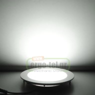 Led panel χωνευτό λευκό χρώμα στρογγυλό 12W 230V 4000k ενδιάμεσο φως 850lm με τροφοδοτικό