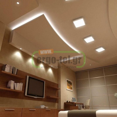 Led panel νίκελ ματ τετράγωνο εξωτερικό 20W 230V 6000k ψυχρό λευκό φως 120° 1800lm