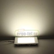 Led panel χωνευτό λευκό τετράγωνο ισχύος 12W 230V 4000k ενδιάμεσο λευκό φως 850lm με τροφοδοτικό Led panel χωνευτό λευκό τετράγωνο ισχύος 12W 230V 4000k ενδιάμεσο λευκό φως 850lm με τροφοδοτικό