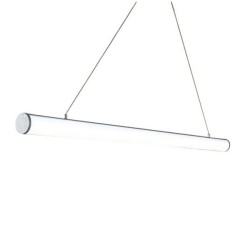 Led κρεμαστό γραμμικό φωτιστικό αλουμινίου ασημί κυλινδρικό 36W 3000K θερμό φως 2800Lm