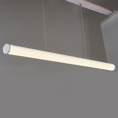 Led κρεμαστό γραμμικό φωτιστικό αλουμινίου ασημί κυλινδρικό 36W 3000K θερμό φως 2800Lm