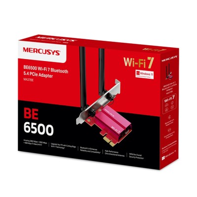 Προσαρμογέας Adapter PCIe Wi‐Fi 7 και Bluetooth 5.4 Mercusys MA37BE BE6500 tri-band με WPA3 για Windows 11 Προσαρμογέας Adapter PCIe Wi‐Fi 7 και Bluetooth 5.4 Mercusys MA37BE BE6500 tri-band με WPA3 για Windows 11