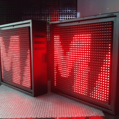 Ηλεκτρονική επιγραφή LED μονής όψης 64cmx32cm αδιάβροχη Ελληνικής κατασκεύης κόκκινο χρώμα