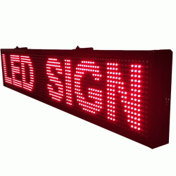 Ηλεκτρονική επιγραφή LED διπλής όψης 64cmx16cm αδιάβροχη Ελληνικής κατασκεύης κόκκινο χρώμα