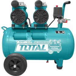 Αεροσυμπιεστής χαμηλού θορύβου TOTAL TCS2150502 χωρίς λάδι 50Lit 1440rpm/min με ένταση θορύβου 60db