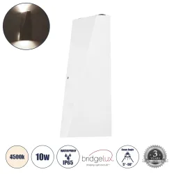 Μοντέρνο επιτοίχιο φωτιστικό LED kelvo® TRIANDE 10W 1200lm φυσικό λευκό 4500K IP65 λευκό ματ 8.5x8.5x20cm