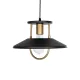 GloboStar® BILLA 203-0042 Vintage Κρεμαστό Φωτιστικό Καμπάνα Μονόφωτο 1 x E27 IP20 Μαύρο με Χρυσό Μέταλλο - M30.5 x Π30.5 x Υ70cm