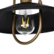 GloboStar® BILLA 203-0042 Vintage Κρεμαστό Φωτιστικό Καμπάνα Μονόφωτο 1 x E27 IP20 Μαύρο με Χρυσό Μέταλλο - M30.5 x Π30.5 x Υ70cm