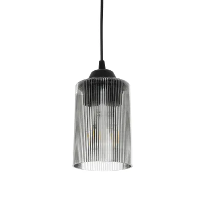 GloboStar® TORUS 203-0063 Μοντέρνο Κρεμαστό Φωτιστικό Καμπάνα Μονόφωτο 1 x E27 IP20 Μαύρο Πλαστικό - Μ10 x Π10 x Υ77cm