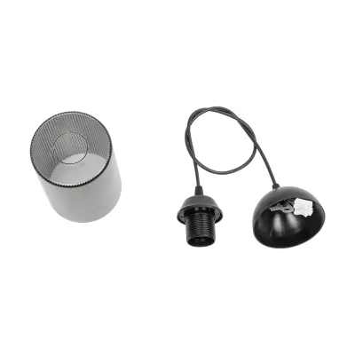 GloboStar® TORUS 203-0063 Μοντέρνο Κρεμαστό Φωτιστικό Καμπάνα Μονόφωτο 1 x E27 IP20 Μαύρο Πλαστικό - Μ10 x Π10 x Υ77cm