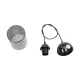 GloboStar® TORUS 203-0063 Μοντέρνο Κρεμαστό Φωτιστικό Καμπάνα Μονόφωτο 1 x E27 IP20 Μαύρο Πλαστικό - Μ10 x Π10 x Υ77cm