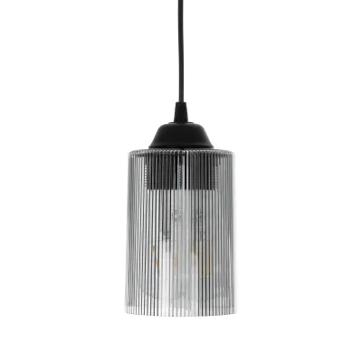 GloboStar® TORUS 203-0063 Μοντέρνο Κρεμαστό Φωτιστικό Καμπάνα Μονόφωτο 1 x E27 IP20 Μαύρο Πλαστικό - Μ10 x Π10 x Υ77cm