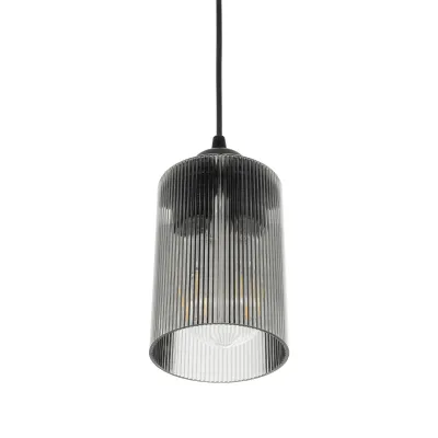 GloboStar® TORUS 203-0063 Μοντέρνο Κρεμαστό Φωτιστικό Καμπάνα Μονόφωτο 1 x E27 IP20 Μαύρο Πλαστικό - Μ10 x Π10 x Υ77cm