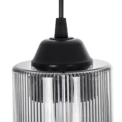 GloboStar® TORUS 203-0063 Μοντέρνο Κρεμαστό Φωτιστικό Καμπάνα Μονόφωτο 1 x E27 IP20 Μαύρο Πλαστικό - Μ10 x Π10 x Υ77cm
