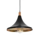 GloboStar® BELFRY 203-0077 Μοντέρνο Κρεμαστό Φωτιστικό Καμπάνα Μονόφωτο 1 x E27 IP20 Μαύρο & Χρυσό Πλαστικό - Μ29.5 x Π29.5 x Υ22cm