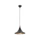 GloboStar® BELFRY 203-0077 Μοντέρνο Κρεμαστό Φωτιστικό Καμπάνα Μονόφωτο 1 x E27 IP20 Μαύρο & Χρυσό Πλαστικό - Μ29.5 x Π29.5 x Υ22cm