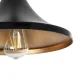 GloboStar® BELFRY 203-0077 Μοντέρνο Κρεμαστό Φωτιστικό Καμπάνα Μονόφωτο 1 x E27 IP20 Μαύρο & Χρυσό Πλαστικό - Μ29.5 x Π29.5 x Υ22cm