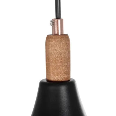 GloboStar® BELFRY 203-0077 Μοντέρνο Κρεμαστό Φωτιστικό Καμπάνα Μονόφωτο 1 x E27 IP20 Μαύρο & Χρυσό Πλαστικό - Μ29.5 x Π29.5 x Υ22cm