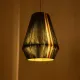 Boho Κρεμαστό Φωτιστικό Πλέγμα SALERNO Μονόφωτο 1 x E27 IP20 Πράσινο, Μπεζ & Καφέ Νήμα - Μ50 x Π50 x Υ60cm