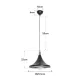 GloboStar® BELFRY 203-0077 Μοντέρνο Κρεμαστό Φωτιστικό Καμπάνα Μονόφωτο 1 x E27 IP20 Μαύρο & Χρυσό Πλαστικό - Μ29.5 x Π29.5 x Υ22cm