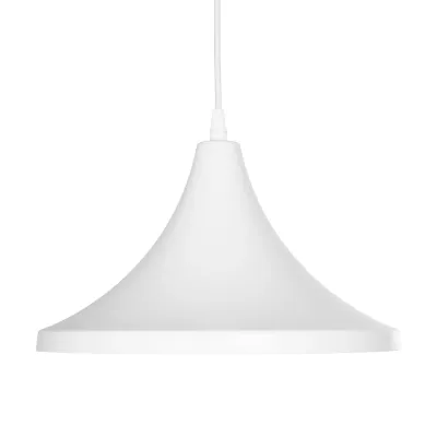 GloboStar® BELFRY 203-0079 Μοντέρνο Κρεμαστό Φωτιστικό Καμπάνα Μονόφωτο 1 x E27 IP20 Λεύκο Πλαστικό - Μ29.5 x Π29.5 x Υ90cm