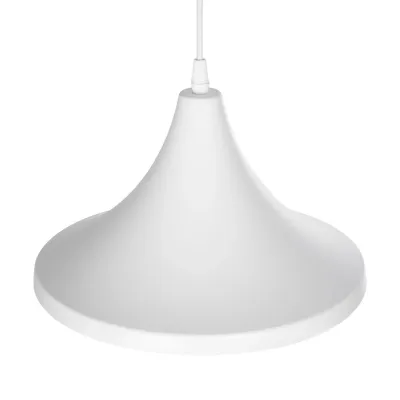 GloboStar® BELFRY 203-0079 Μοντέρνο Κρεμαστό Φωτιστικό Καμπάνα Μονόφωτο 1 x E27 IP20 Λεύκο Πλαστικό - Μ29.5 x Π29.5 x Υ90cm