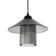 GloboStar® Promo 203-0089 Μοντέρνο Κρεμαστό Φωτιστικό Καμπάνα Μονόφωτο 1 x E27 IP20 Μαύρο Πλαστικό - Μ25.5 x Π25.5 x Υ90cm
