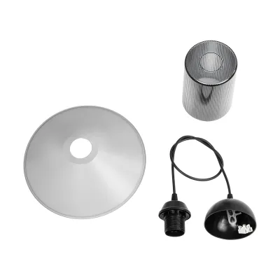 GloboStar® Promo 203-0089 Μοντέρνο Κρεμαστό Φωτιστικό Καμπάνα Μονόφωτο 1 x E27 IP20 Μαύρο Πλαστικό - Μ25.5 x Π25.5 x Υ90cm