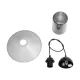 GloboStar® Promo 203-0089 Μοντέρνο Κρεμαστό Φωτιστικό Καμπάνα Μονόφωτο 1 x E27 IP20 Μαύρο Πλαστικό - Μ25.5 x Π25.5 x Υ90cm
