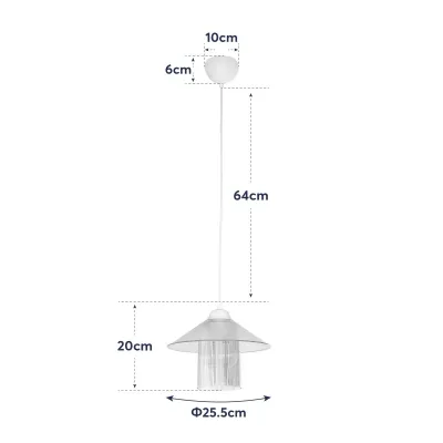 GloboStar® Promo 203-0089 Μοντέρνο Κρεμαστό Φωτιστικό Καμπάνα Μονόφωτο 1 x E27 IP20 Μαύρο Πλαστικό - Μ25.5 x Π25.5 x Υ90cm