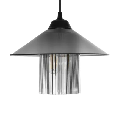 GloboStar® Promo 203-0089 Μοντέρνο Κρεμαστό Φωτιστικό Καμπάνα Μονόφωτο 1 x E27 IP20 Μαύρο Πλαστικό - Μ25.5 x Π25.5 x Υ90cm