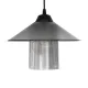 GloboStar® Promo 203-0089 Μοντέρνο Κρεμαστό Φωτιστικό Καμπάνα Μονόφωτο 1 x E27 IP20 Μαύρο Πλαστικό - Μ25.5 x Π25.5 x Υ90cm