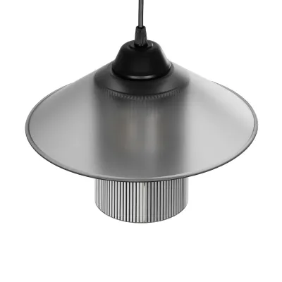 GloboStar® Promo 203-0089 Μοντέρνο Κρεμαστό Φωτιστικό Καμπάνα Μονόφωτο 1 x E27 IP20 Μαύρο Πλαστικό - Μ25.5 x Π25.5 x Υ90cm