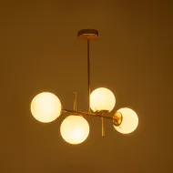 Μοντέρνο πολύφωτο οροφής GLOBUS με 4 ντουί E27 AC 220-240V IP20 λευκό και χρυσό 70x15x34cm Μοντέρνο πολύφωτο οροφής GLOBUS με 4 ντουί E27 AC 220-240V IP20 λευκό και χρυσό 70x15x34cm
