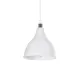GloboStar® RADE 203-0126 Μοντέρνο Κρεμαστό Φωτιστικό Καμπάνα Μονόφωτο 1 x E27 IP20 Λευκό με Ασημί Πλαστικό - Μ17.5 x Π17.5 x Υ56cm